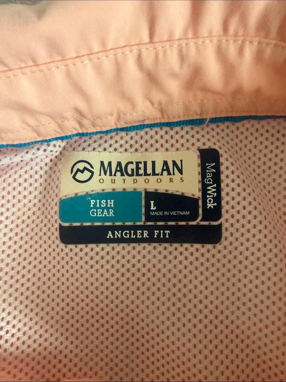 Magellan Outdoors Peach Button-Down Short Sleeve Shirt L - Picture 2 of 3